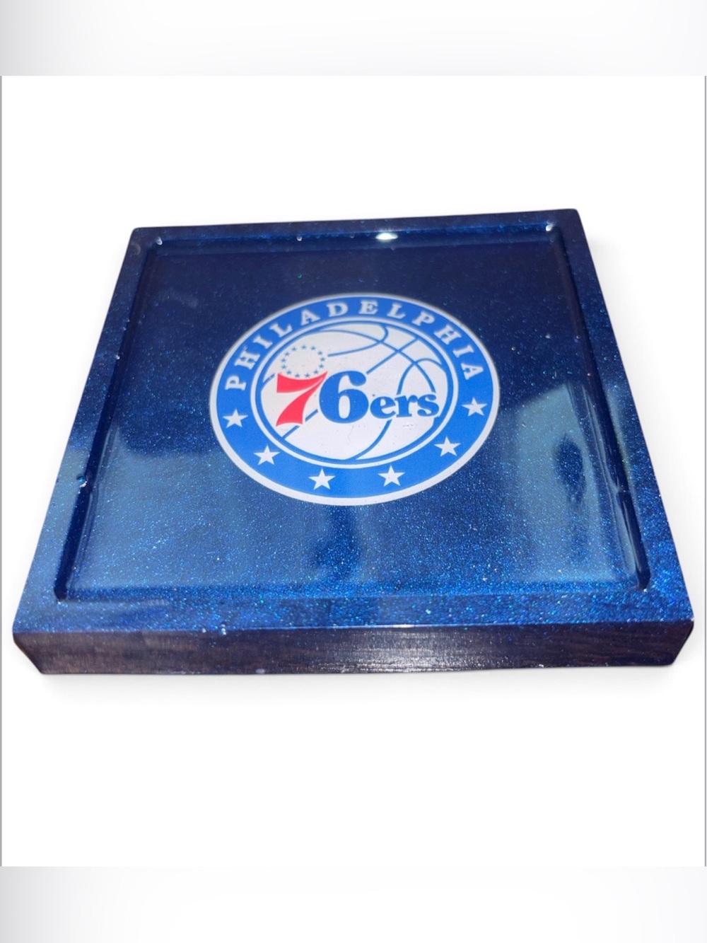 NORE’S NOVELTIES Single Handcrafted Square Decorative Sports Coaster “PHIL76ERS” - Picture 3 of 4